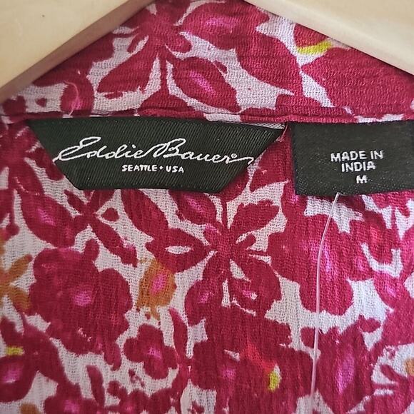 New Eddie Bauer Floral Button Down Size M - Picture 8 of 9